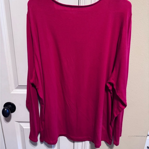 Coldwater Creek Red Women’s Plus Long Sleeve Crew Neck T-Shirt Sz 3X - Picture 6 of 8